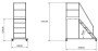 Podest jezdny, drabina jezdna, 4+1, 1,25m  Aluminiowa
