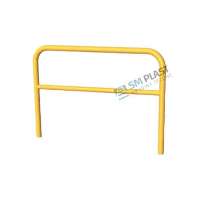 Bariera chodnikowa U12a z poprzeczką - 150 x 150 (110) cm - rama fi 60,3 - poprzeczka - fi 48,3 mm - żółta