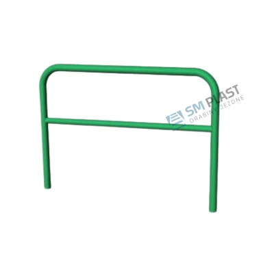 Bariera chodnikowa U12a z poprzeczką - 150 x 150 (110) cm - rama fi 60,3 - poprzeczka - fi 48,3 mm - zielona
