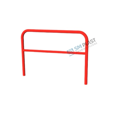 Bariera chodnikowa U12a z poprzeczką - 150 x 150 (110) cm - rama i poprzeczka - fi 48,3 mm - czerwona