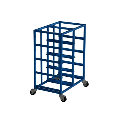 Wózek na skrzynki transportowe 400 x 300 x 170– bez skrzynek , dwurzędowy 