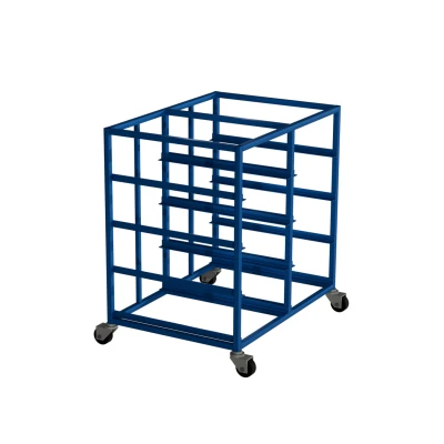 Wózek na skrzynki transportowe 600 x 400 x 170 – bez skrzynek, dwurzędowy  