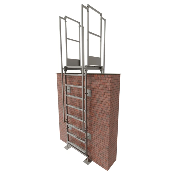 Przełaz dachowy nad attyką z drabinami pionowymi h2000 × 500 mm  