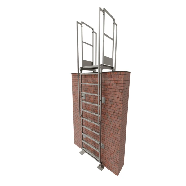 Przełaz dachowy nad attyką z drabinami pionowymi h2500 × 500 mm 
