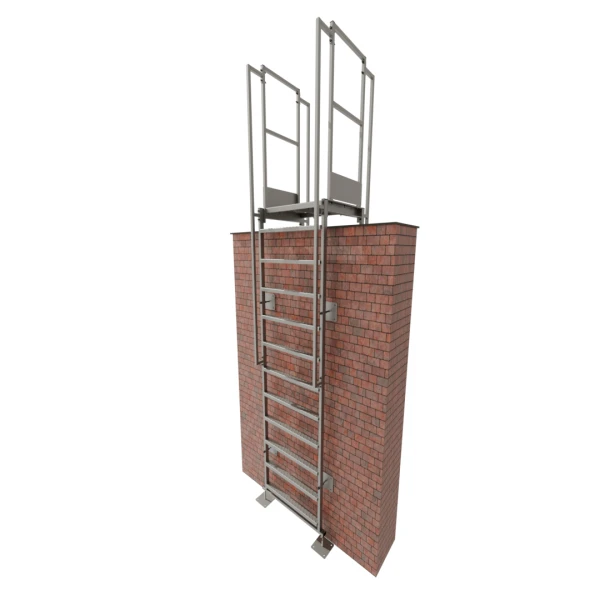 Przełaz dachowy nad attyką z drabinami pionowymi h2750 × 500 mm 