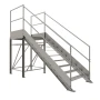Schody przemysłowe stalowe ocynkowane z podestem 1500 mm – 9 stopni