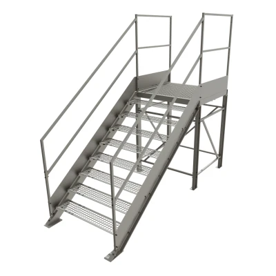Schody przemysłowe stalowe ocynkowane z podestem 1350 mm – 8 stopni