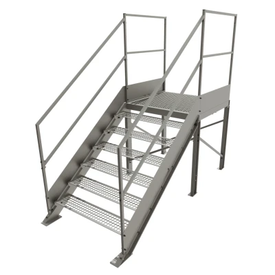 Schody przemysłowe stalowe ocynkowane z podestem 1050 mm – 6 stopni 