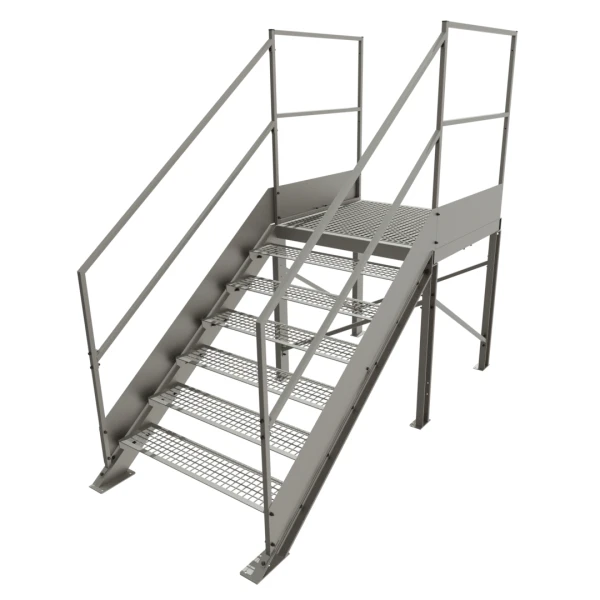 Schody przemysłowe stalowe ocynkowane z podestem 1050 mm – 6 stopni 