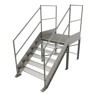 Schody przemysłowe stalowe ocynkowane z podestem 900 mm – 5 stopni