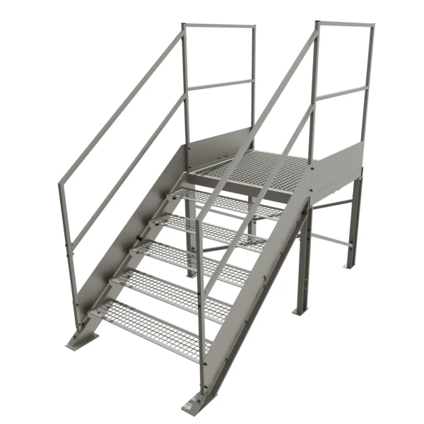 Schody przemysłowe stalowe ocynkowane z podestem 900 mm – 5 stopni