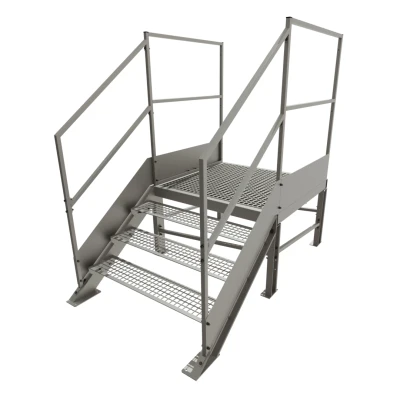 Schody przemysłowe stalowe ocynkowane z podestem 600 mm – 3 stopni