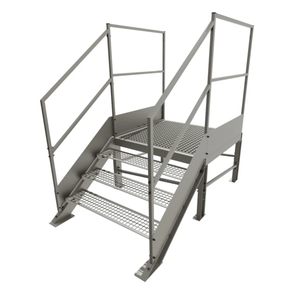 Schody przemysłowe stalowe ocynkowane z podestem 600 mm – 3 stopni
