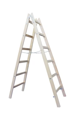 Drabina drewniana rozstawna 6stp. 195cm z litego drewna sosnowego 