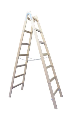 Drabina drewniana rozstawna 7stp. 225cm z litego drewna sosnowego 