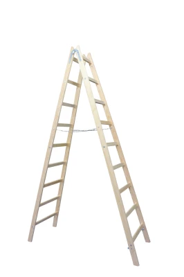 Drabina drewniana rozstawna 9stp. 285cm z litego drewna sosnowego 