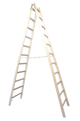 Drabina drewniana rozstawna 11stp. 345cm z litego drewna sosnowego 