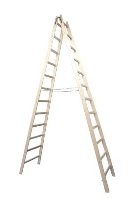 Drabina drewniana rozstawna 14stp. 435cm z litego drewna sosnowego 