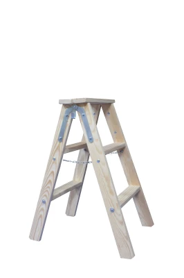 Drabina drewniana rozstawna 3stp. 80cm Płaski Stopień