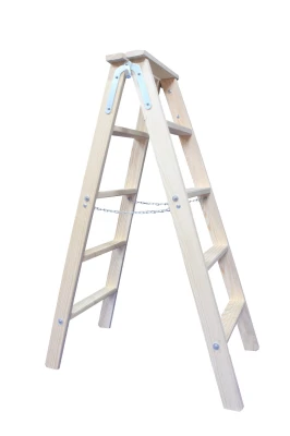 Drabina drewniana rozstawna 5stp. 136cm Płaski Stopień  