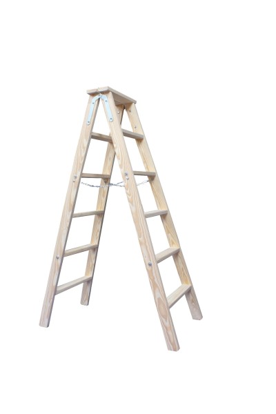 Drabina drewniana rozstawna 6stp. 164cm Płaski Stopień  