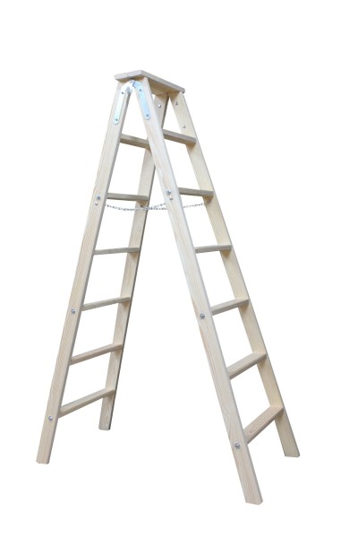 Drabina drewniana rozstawna 7stp. 192cm Płaski Stopień  