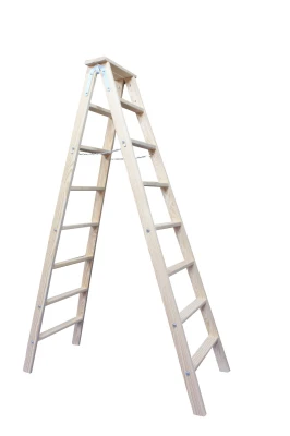 Drabina drewniana rozstawna 8stp. 220cm Płaski Stopień  