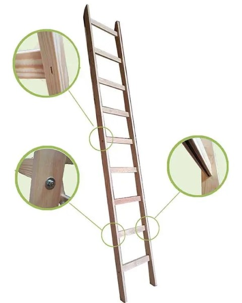 Drabina drewniana przystawna 10stp. 315cm z jednolitego drewna 